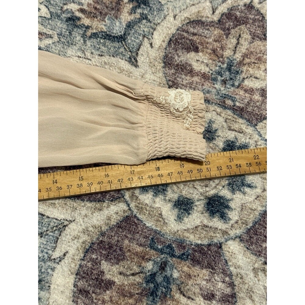 Free People Tatiana Beaded Swing Dress Size 2 Blush Pink Fairy Boho Ethereal - Picture 13 of 14